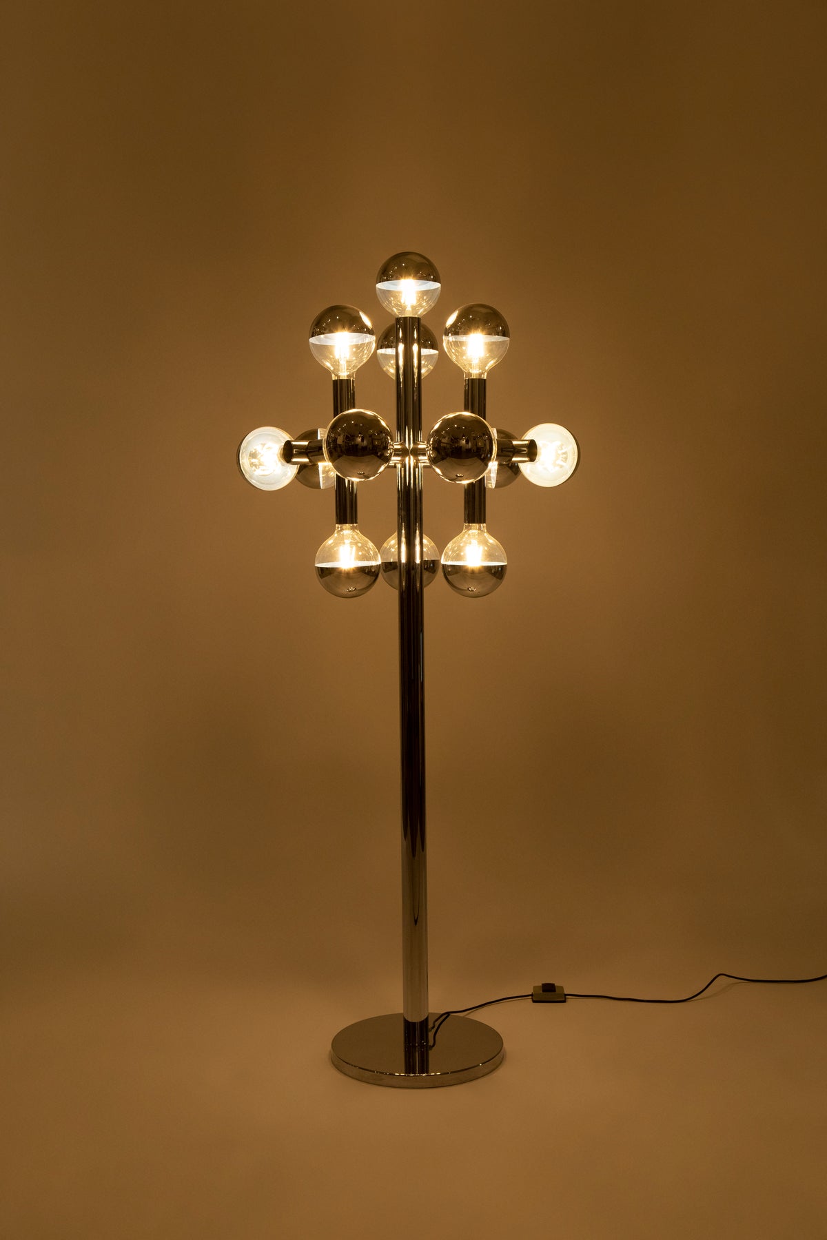 Mégal Molekulenlampe, Stehlampe, Robert Sonneman, Schweiz, 70er
