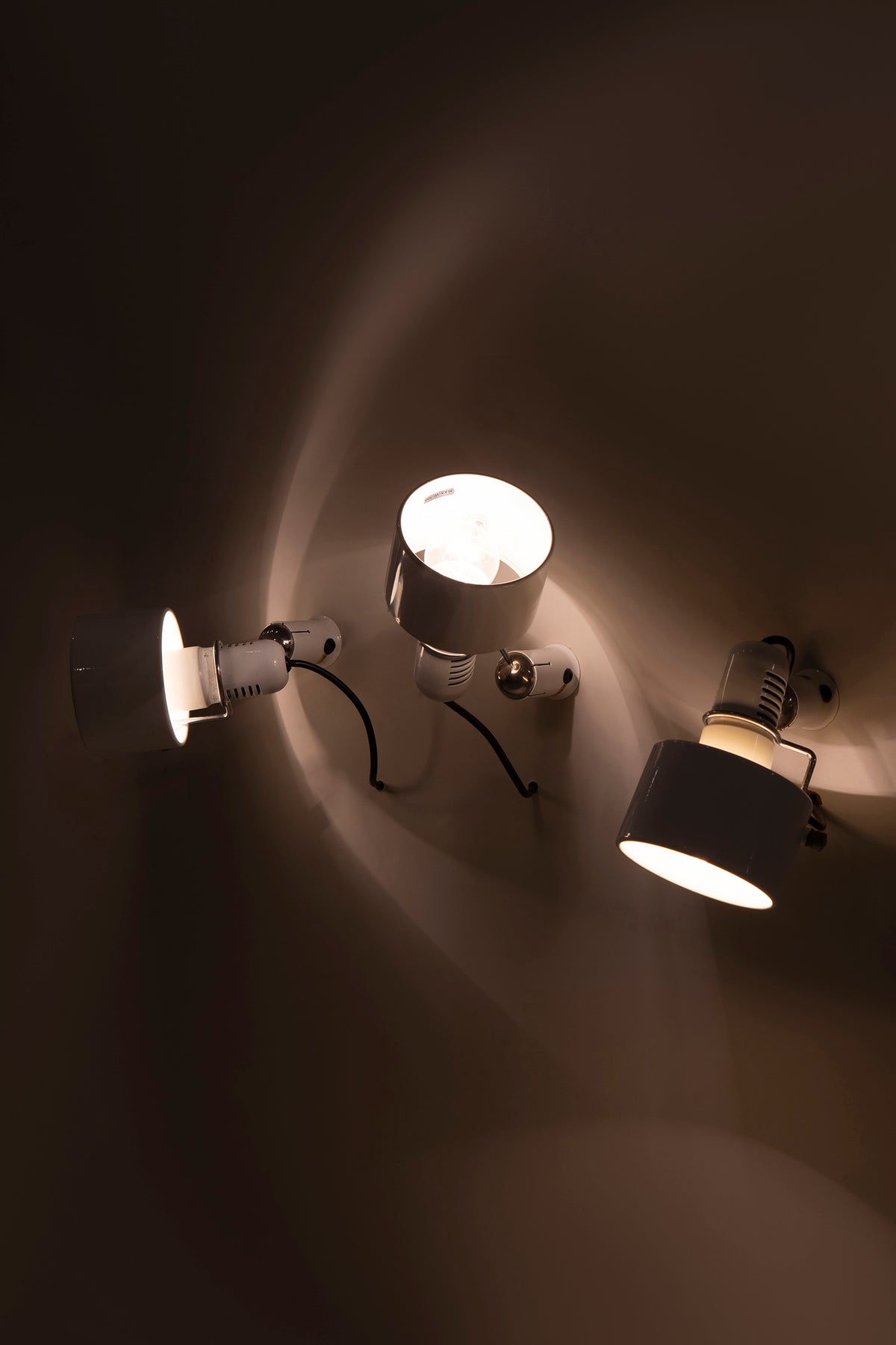 3er Set Elio Martinelli, Wandleuchten, Italien, 70er