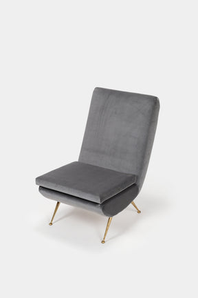 Aldo Morbelli, Easy Chair, Velours, i.S.A. Bergamo, 50s