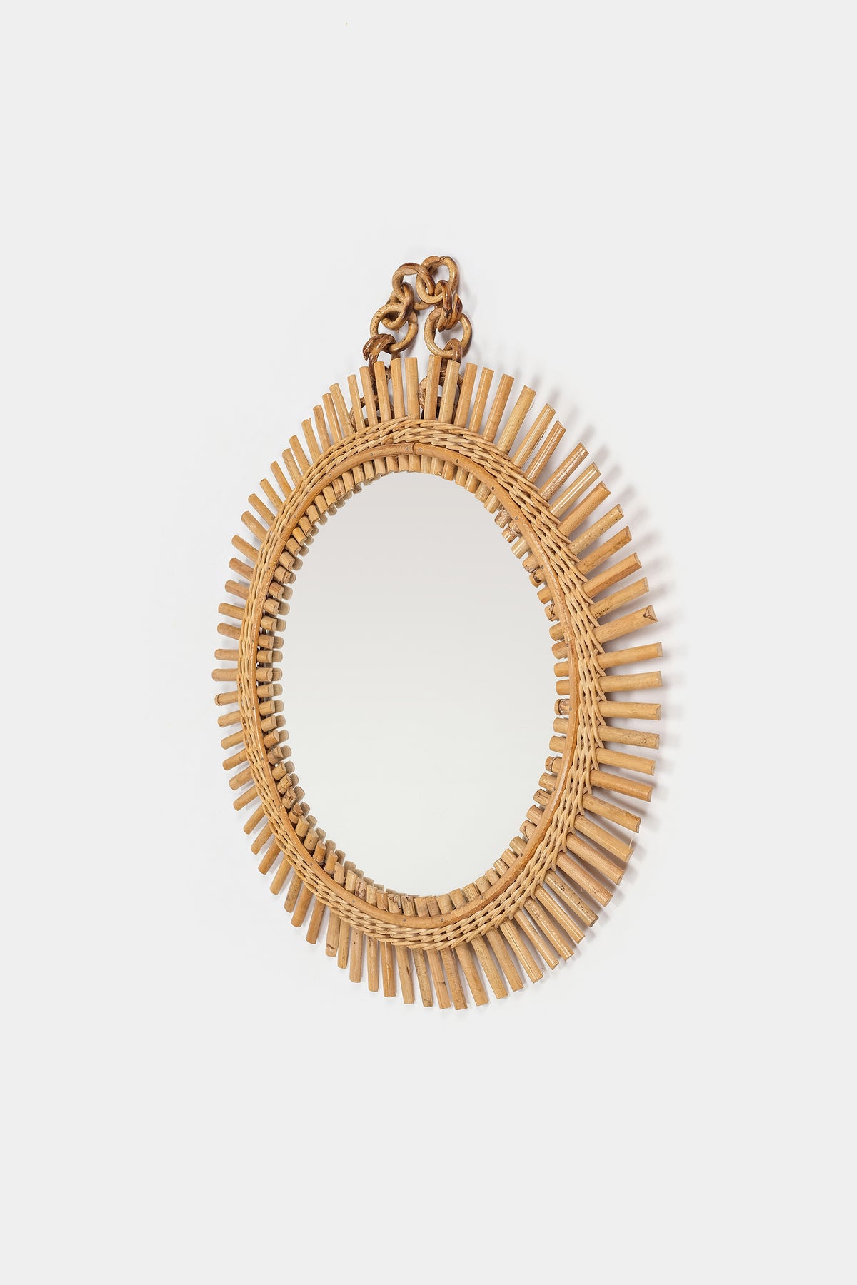 Mirror with Bamboo Frame, Italy, 50s