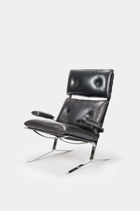 Olivier Morgue, Pair of High-Back Lounge Chairs "Joker", Airborne, 60s