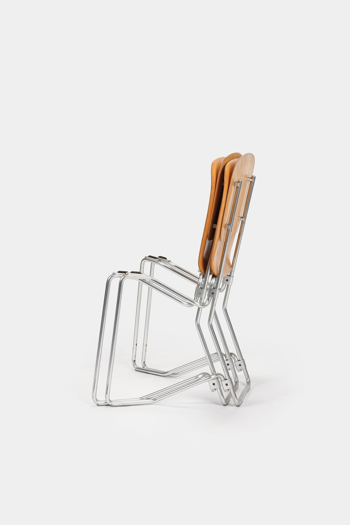 Armin Würth, Pair of Chairs 'Aluflex', Stackable, Switzerland, 50s