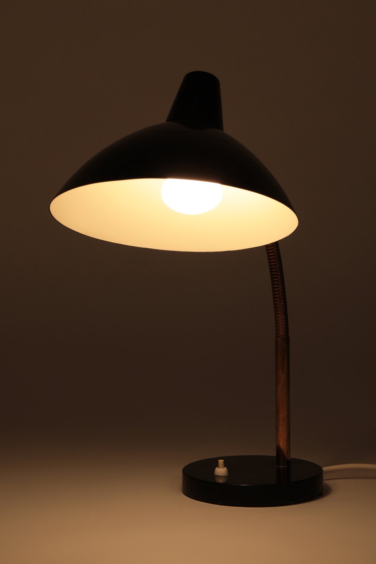 Black Amba Lamp, Brass, 50s