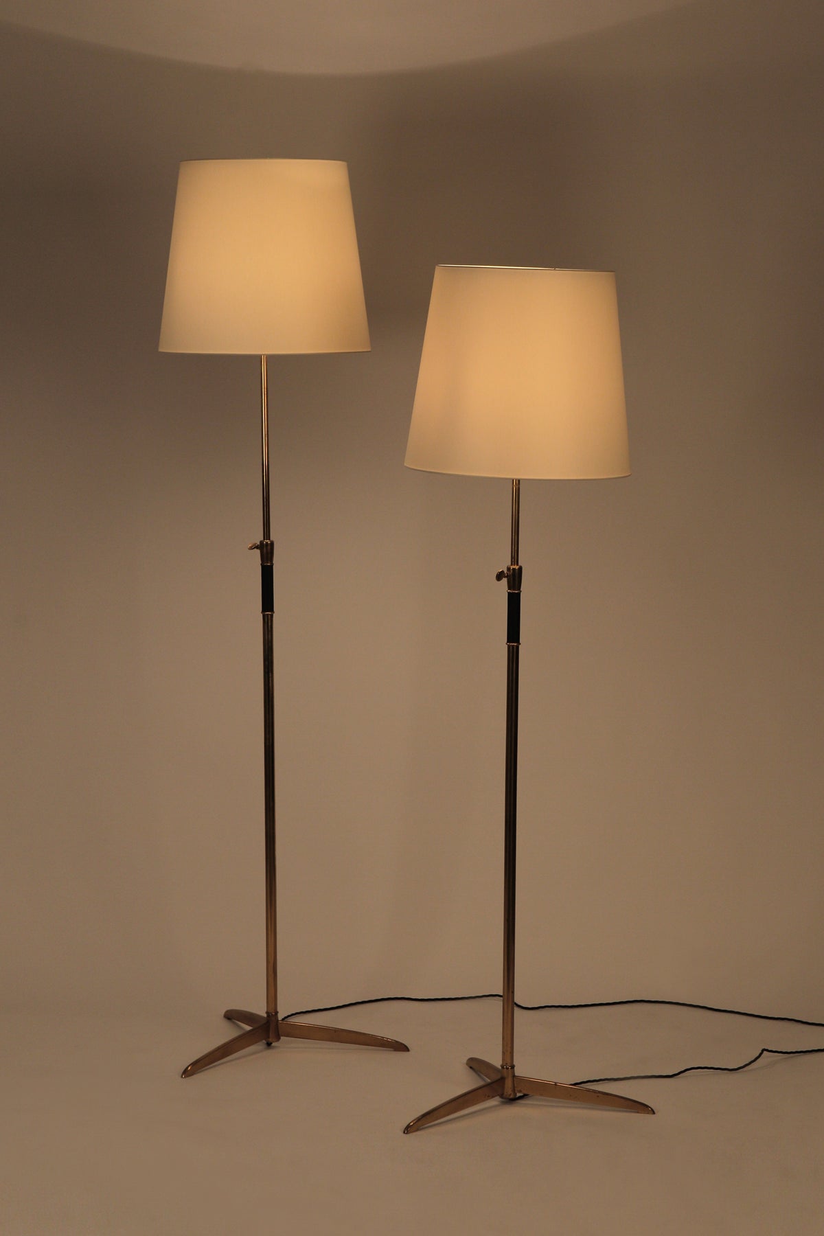 Set with 2 AMBA floor lamps brass 40s