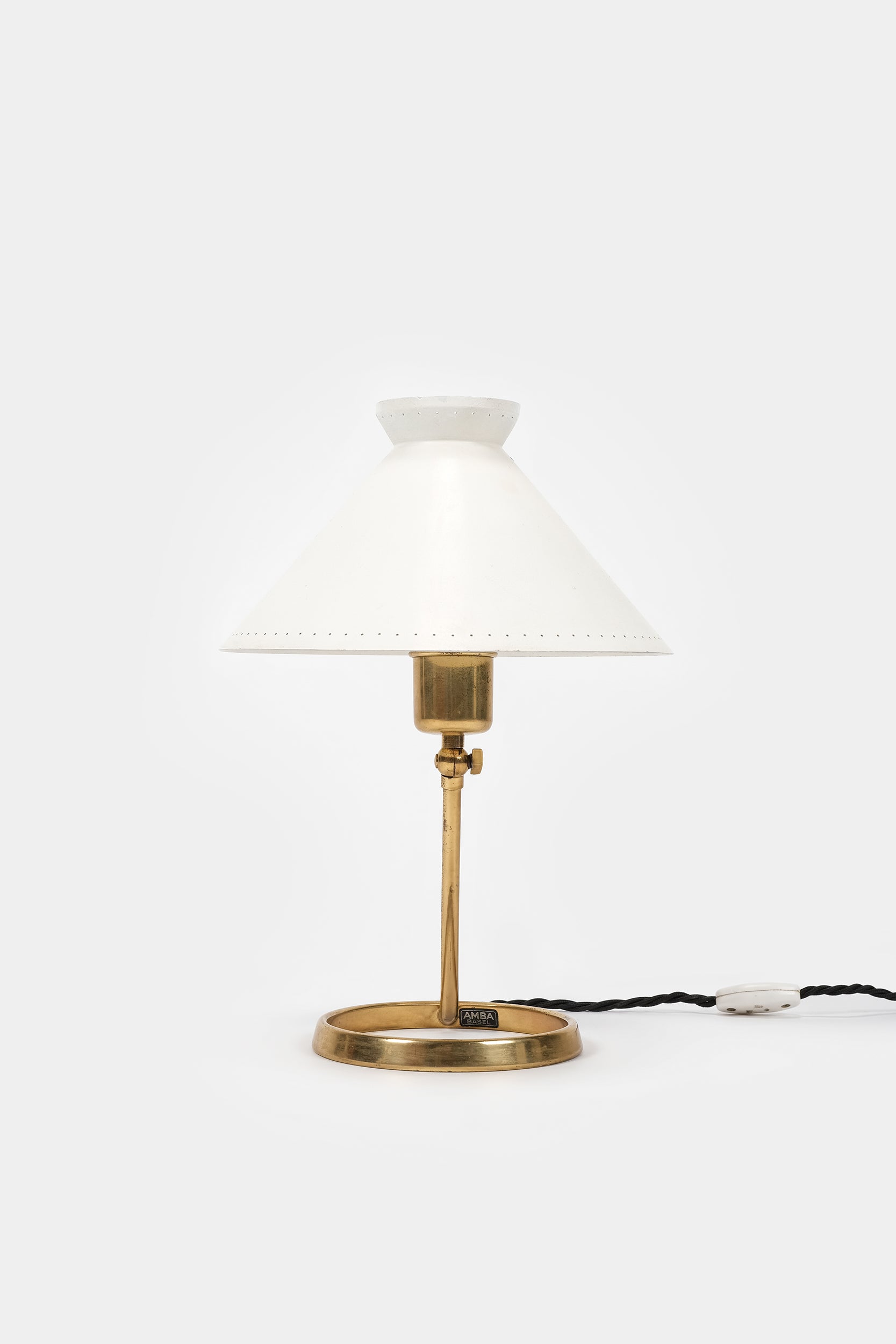 Alfred Müller, Pair Brass Lamps, Amba, Switzerland, 40s