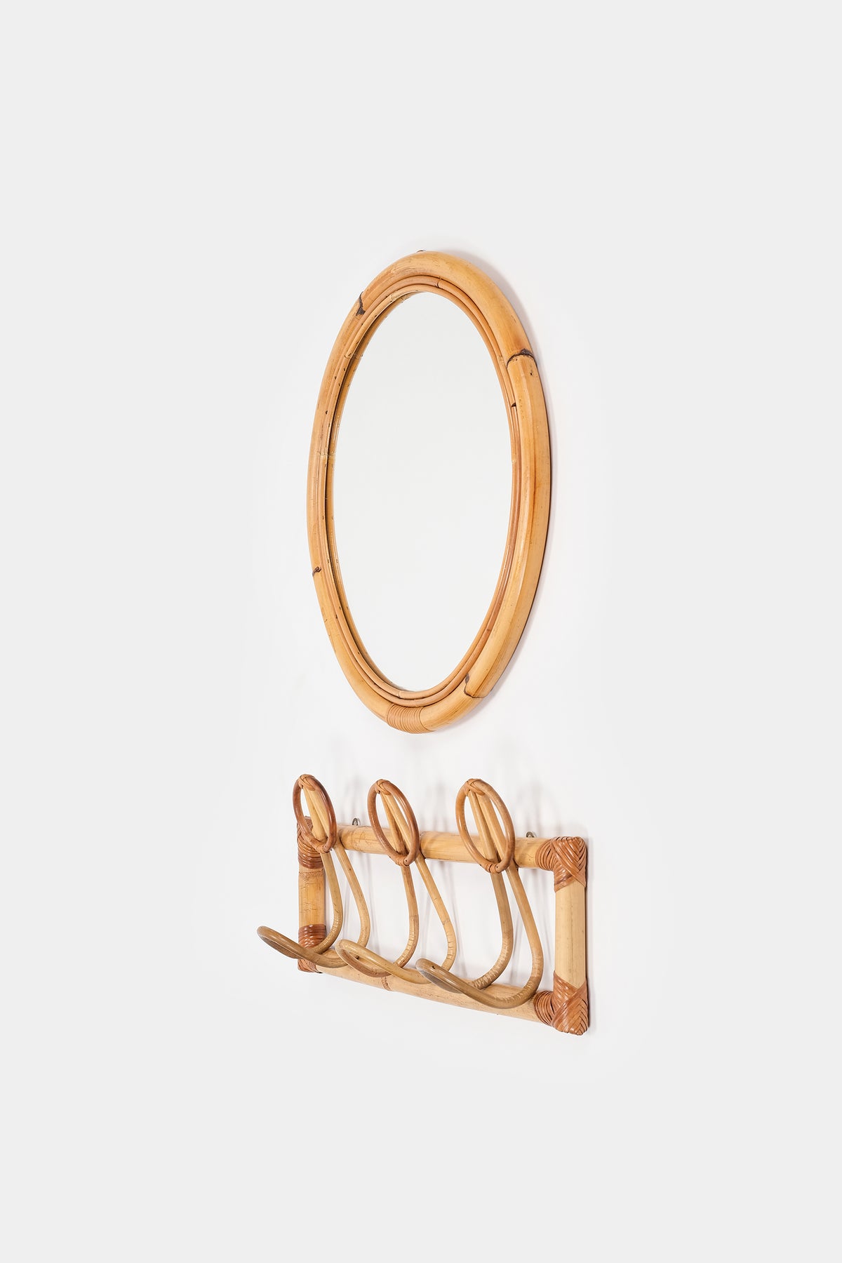 Bambus Garderobe und Spiegel, Bonacina, 60er