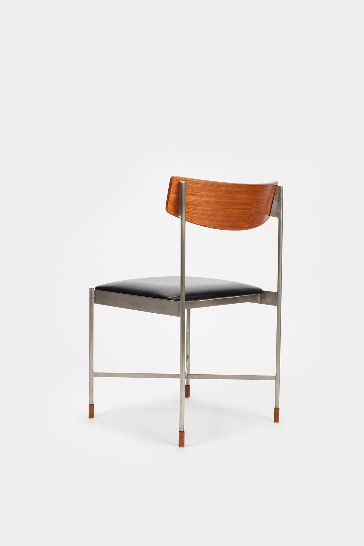 Attr. Kay Boeck Hansen, Single Chair made of Metal, Teak and Leather, 60s