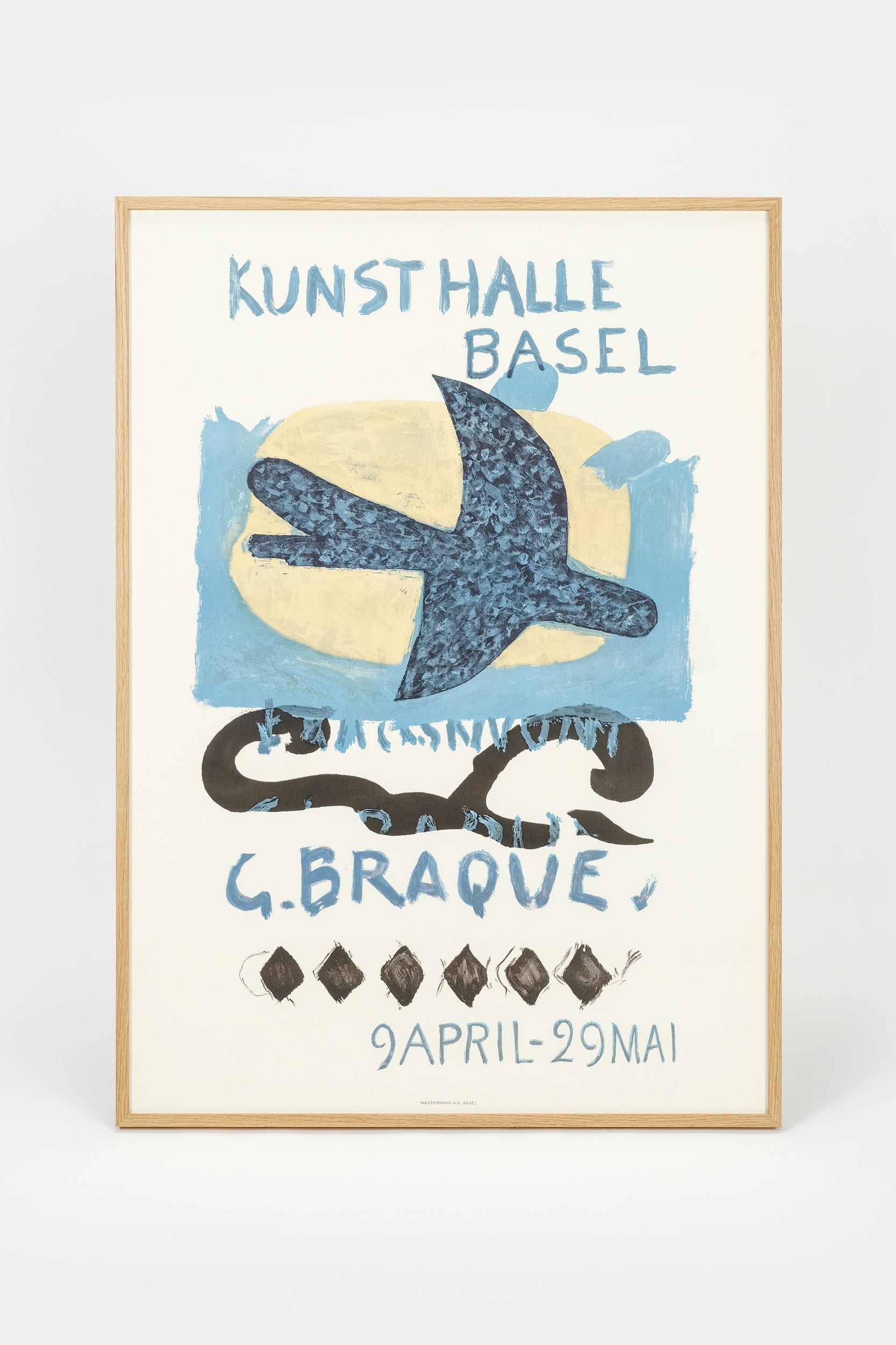 Mod viljen studieafgift Blaze Poster lithograph, exhibition George Braque with catalog, 60s