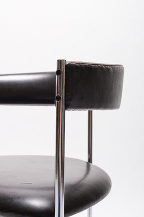  Dieter Wäckerlin chairs, model 104, leather, brown, 60s