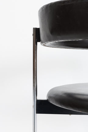 Dieter Wäckerlin chairs, model 104, leather, brown, 60s