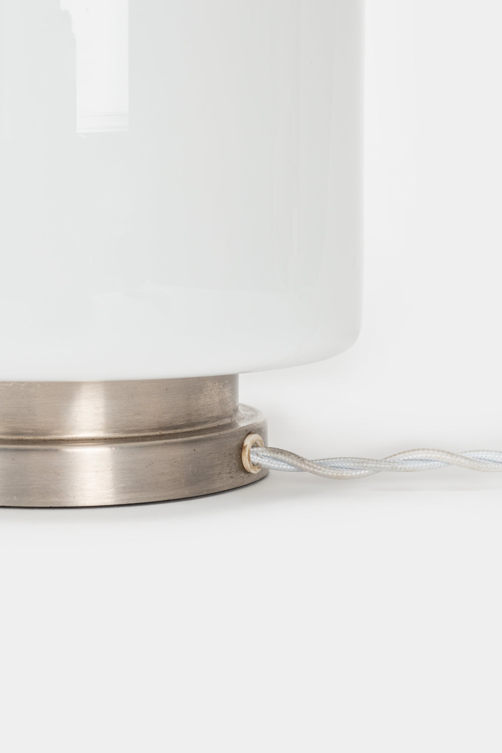 Stilnovo Glass Nickel Table Lamp, 60s 