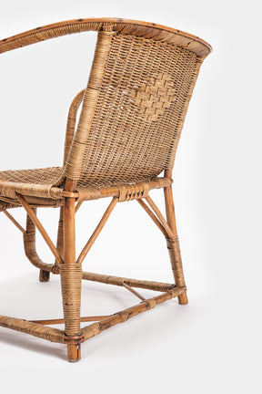 Pair of charming wicker Armchairs, Italy, 30s