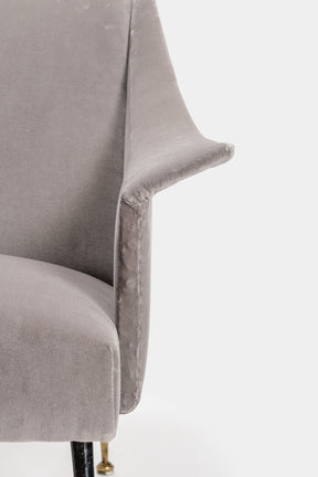 Pair of italian armchairs, 50s, Velours