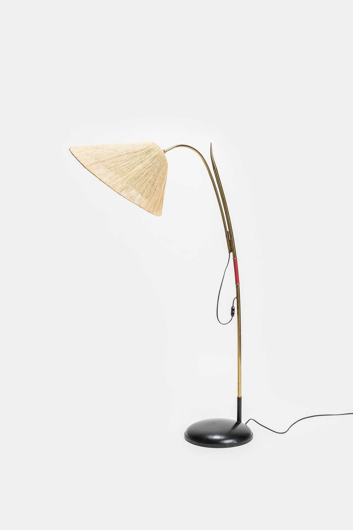 Brass floor lamp, height adjustable, France, 50s