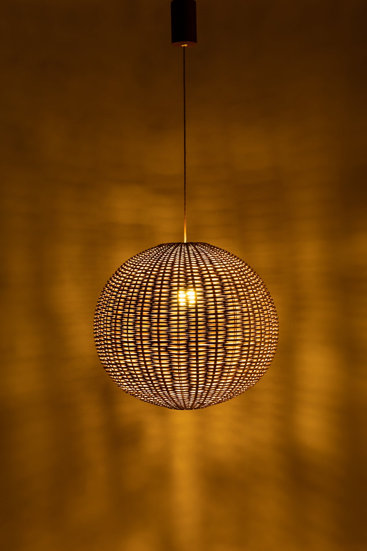 Large woven ceiling lamp, Denmark, 60s