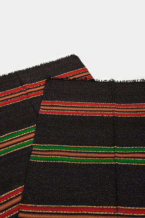 Bulgarian Tcerga runner hand woven red-green-black 60s