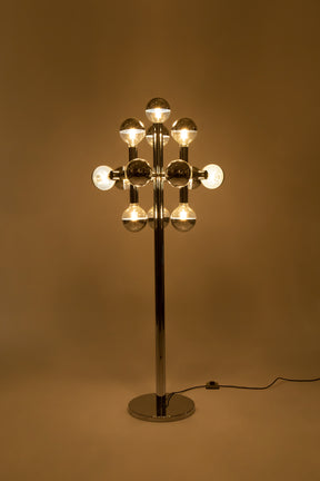 Mégal molecular lamp, floor lamp, Robert Sonneman, Switzerland, 70s