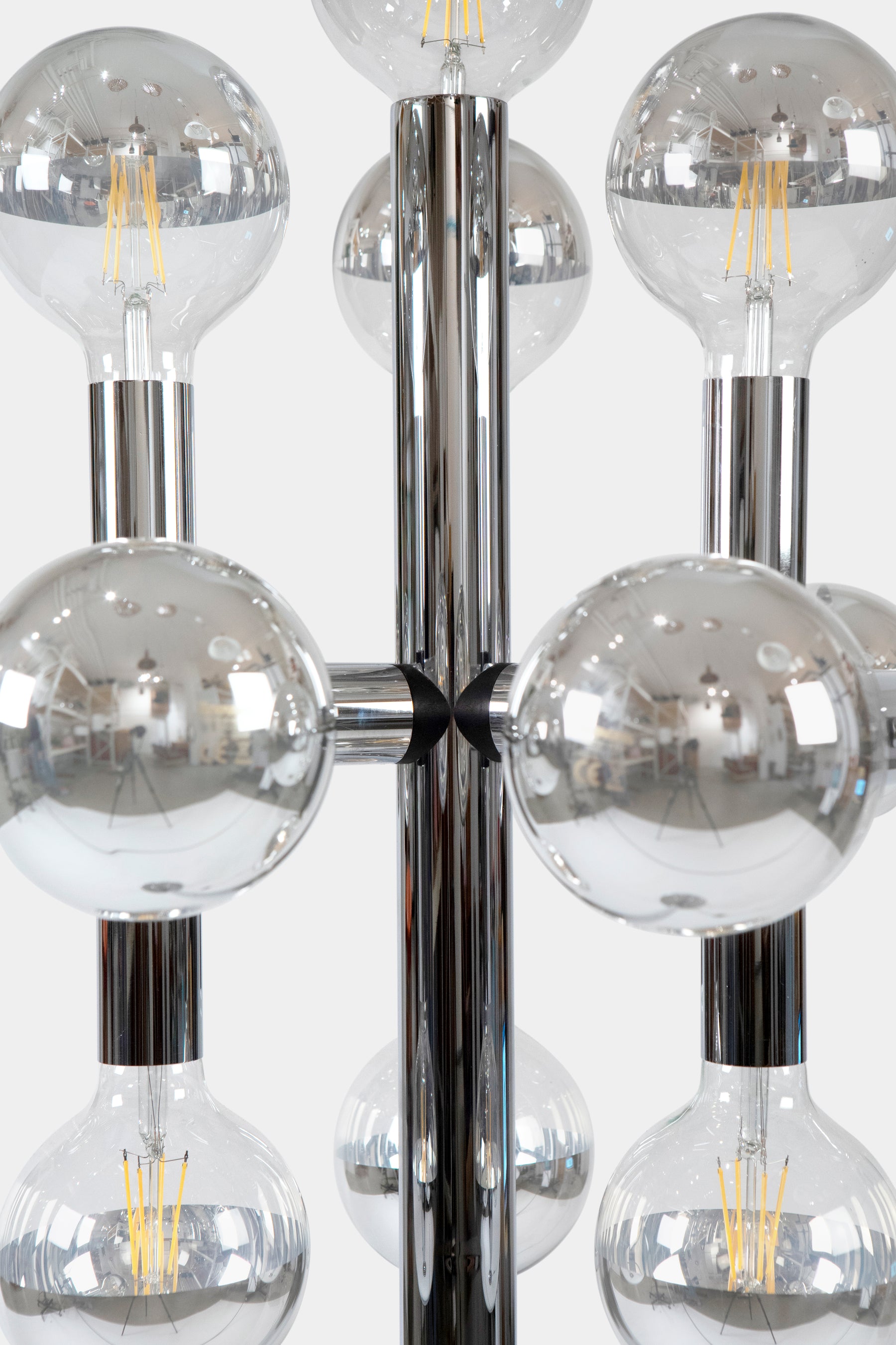 Mégal molecular lamp, floor lamp, Robert Sonneman, Switzerland, 70s