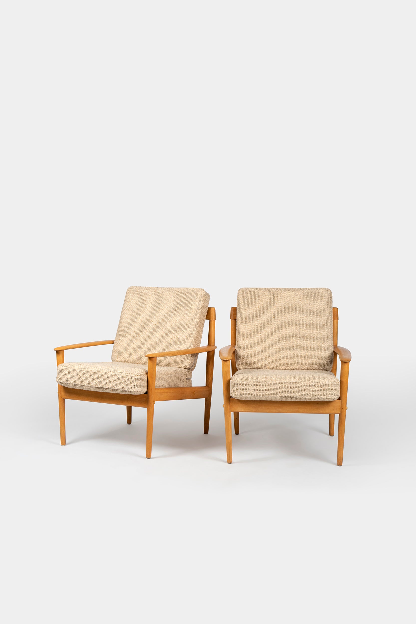 Paar Grete Jalk, PJ-56 Lounge Sessel, Poul Jeppesen, 60er