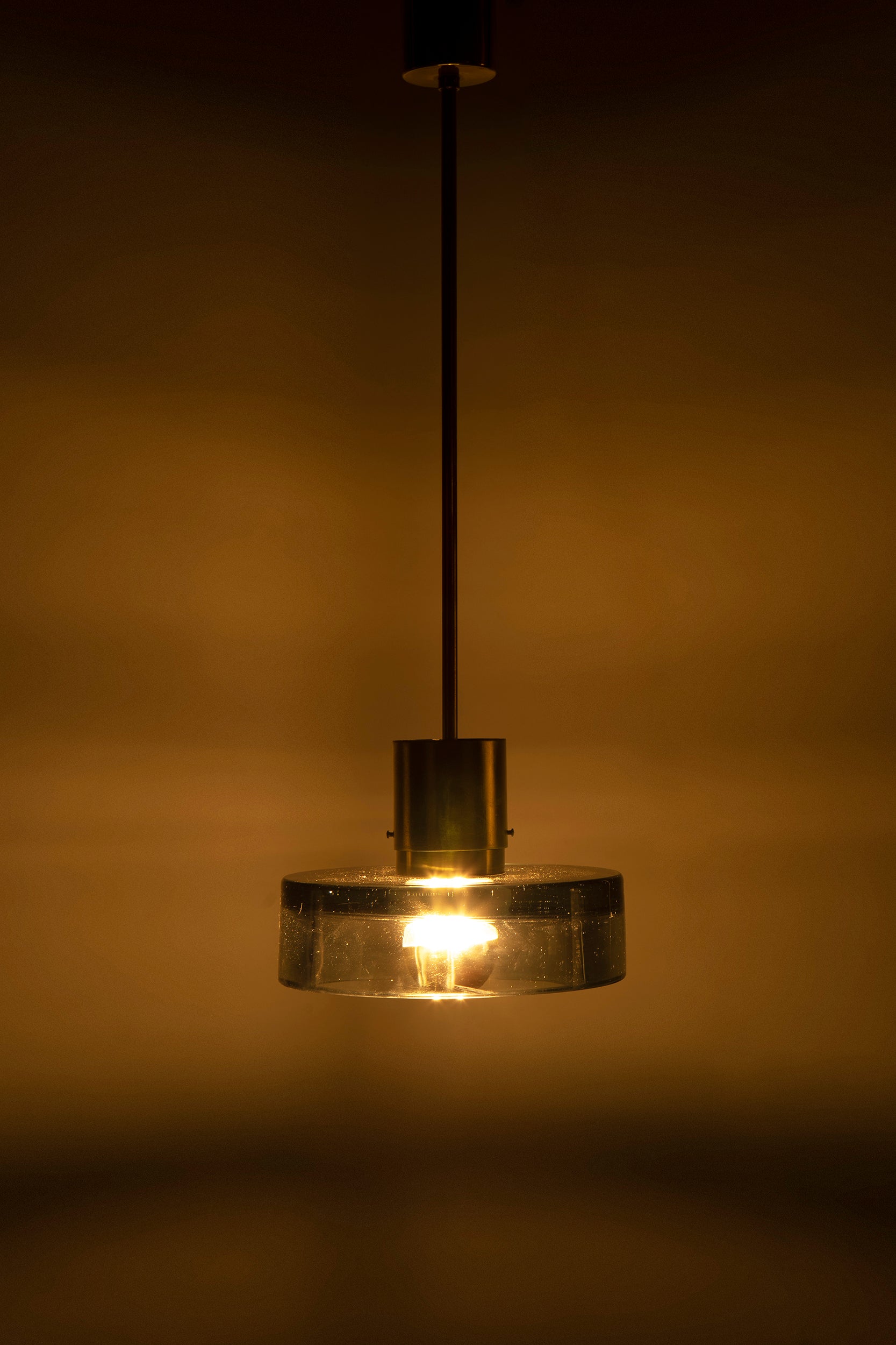 Italian Murano glass pendant lamp, Flavio Poli for Seguso, 60s