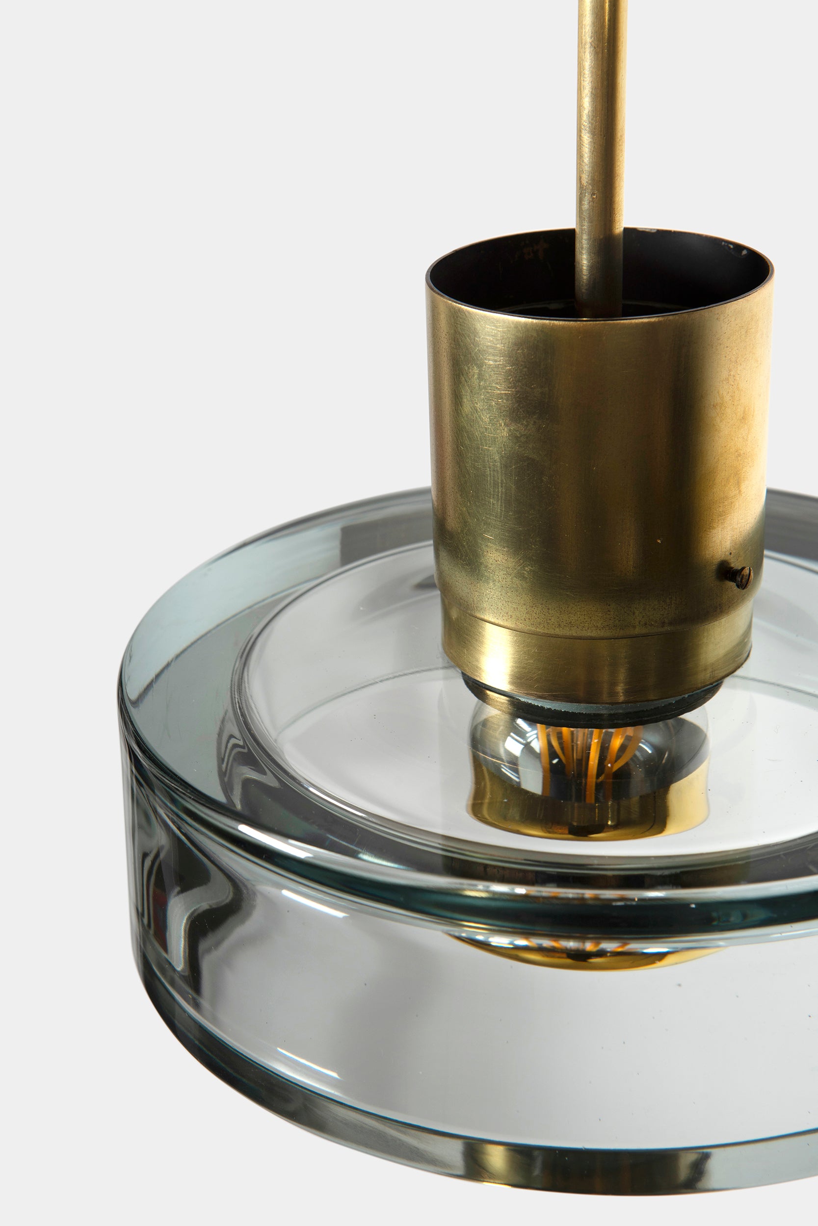 Italian Murano glass pendant lamp, Flavio Poli for Seguso, 60s