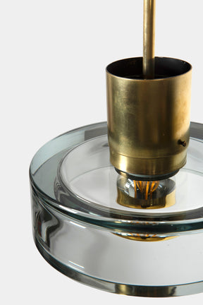 Italian Murano glass pendant lamp, Flavio Poli for Seguso, 60s