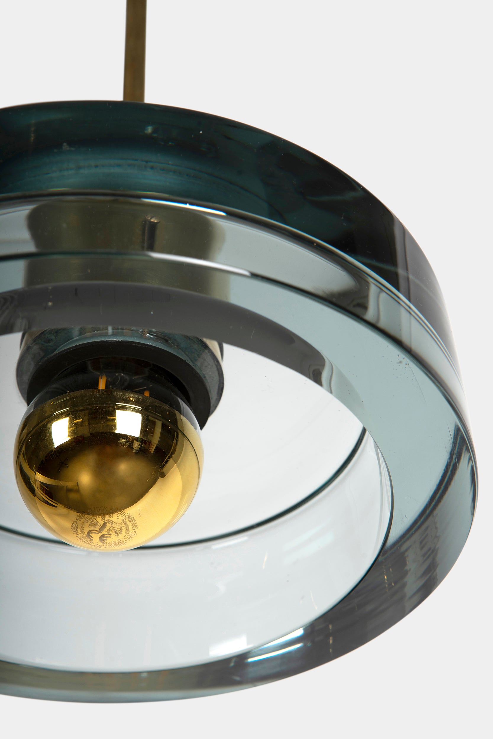 Italian Murano glass pendant lamp, Flavio Poli for Seguso, 60s