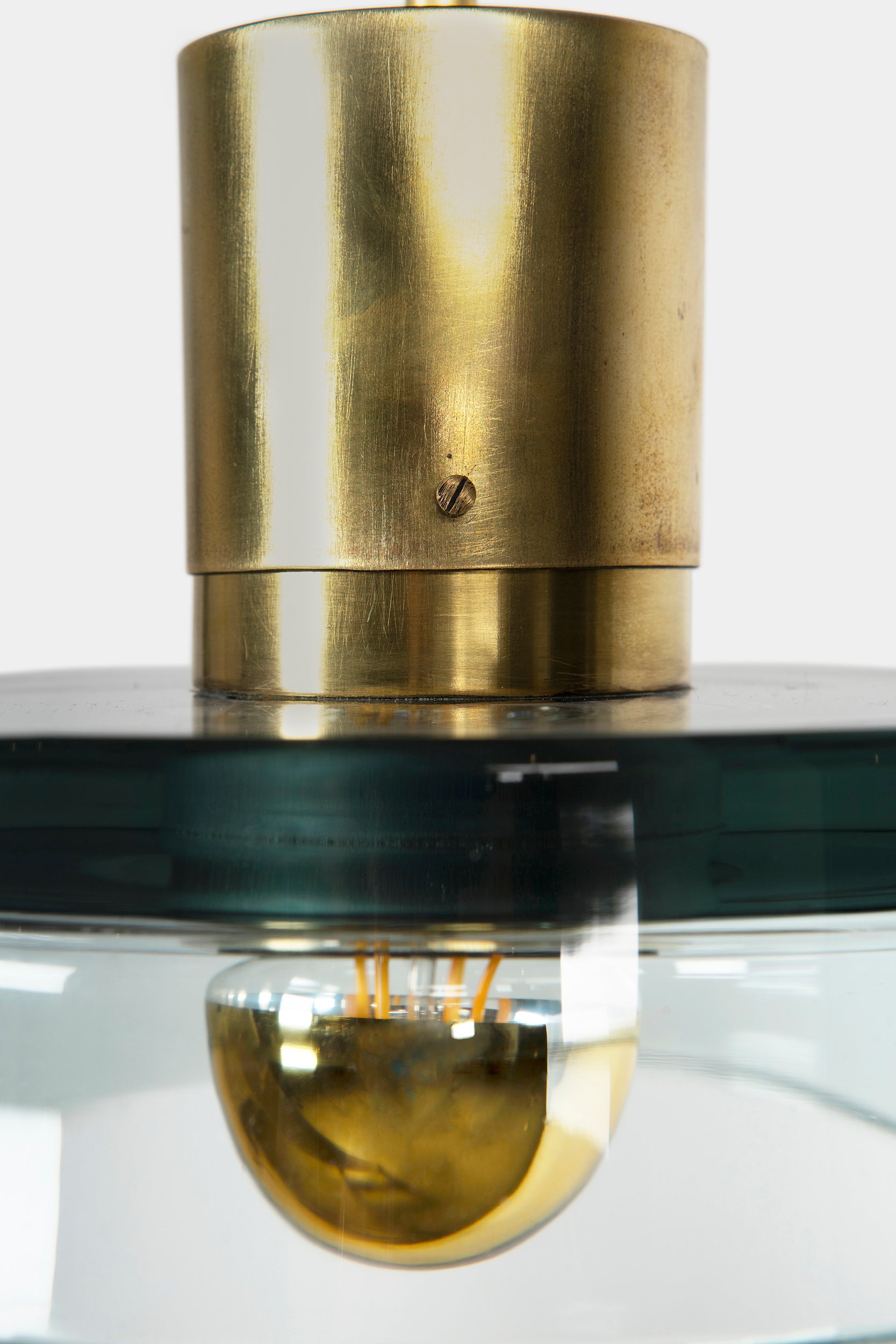 Italian Murano glass pendant lamp, Flavio Poli for Seguso, 60s