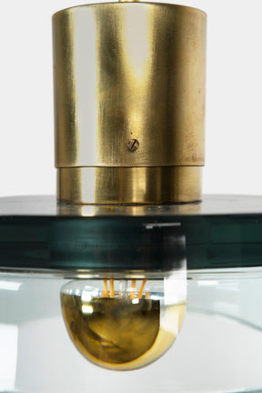 Italian Murano glass pendant lamp, Flavio Poli for Seguso, 60s