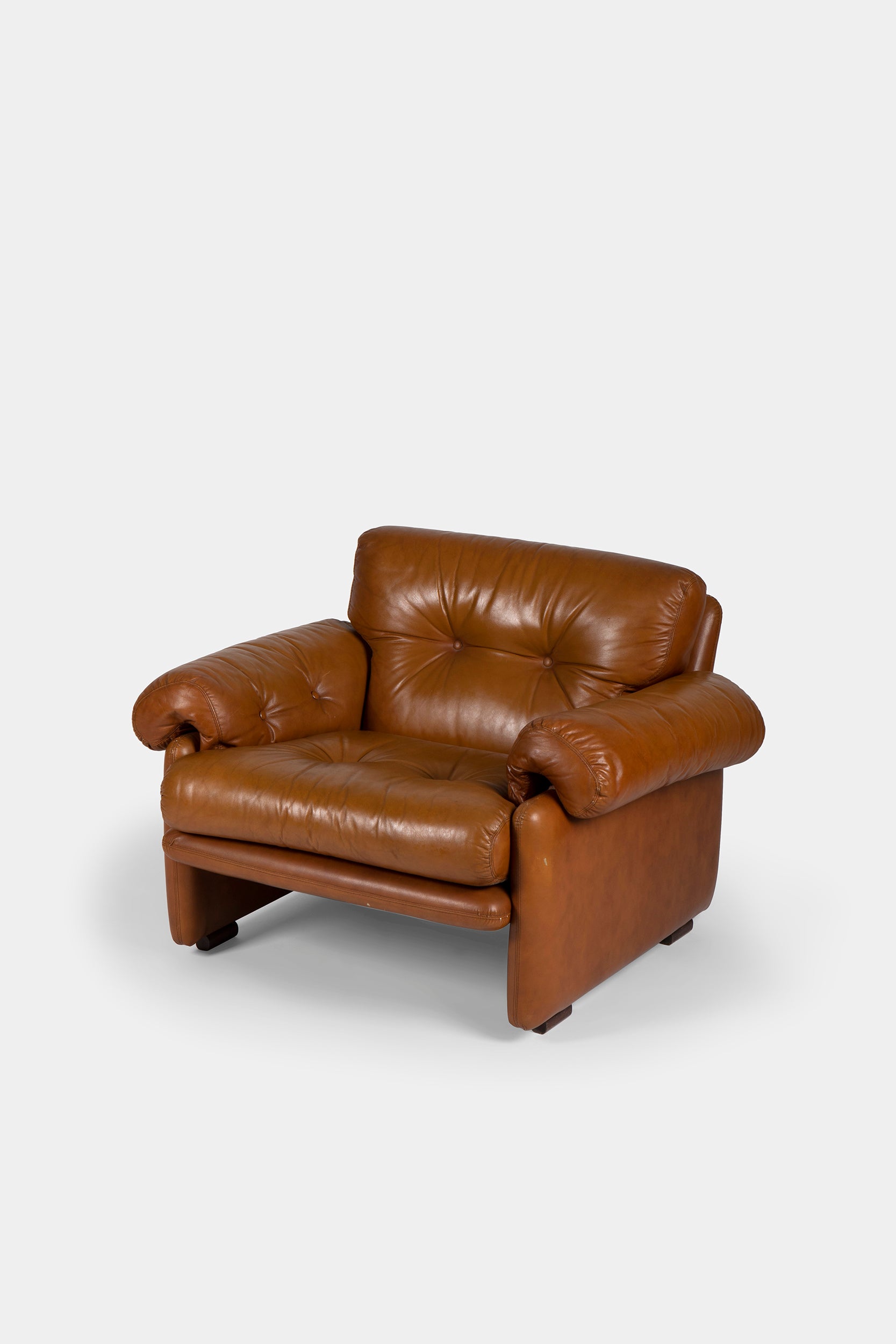Tobia Scarpa leather armchair set for C&B Italia, Italy, 70s
