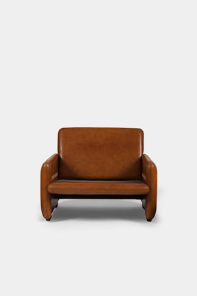 Tobia Scarpa leather armchair set for C&B Italia, Italy, 70s