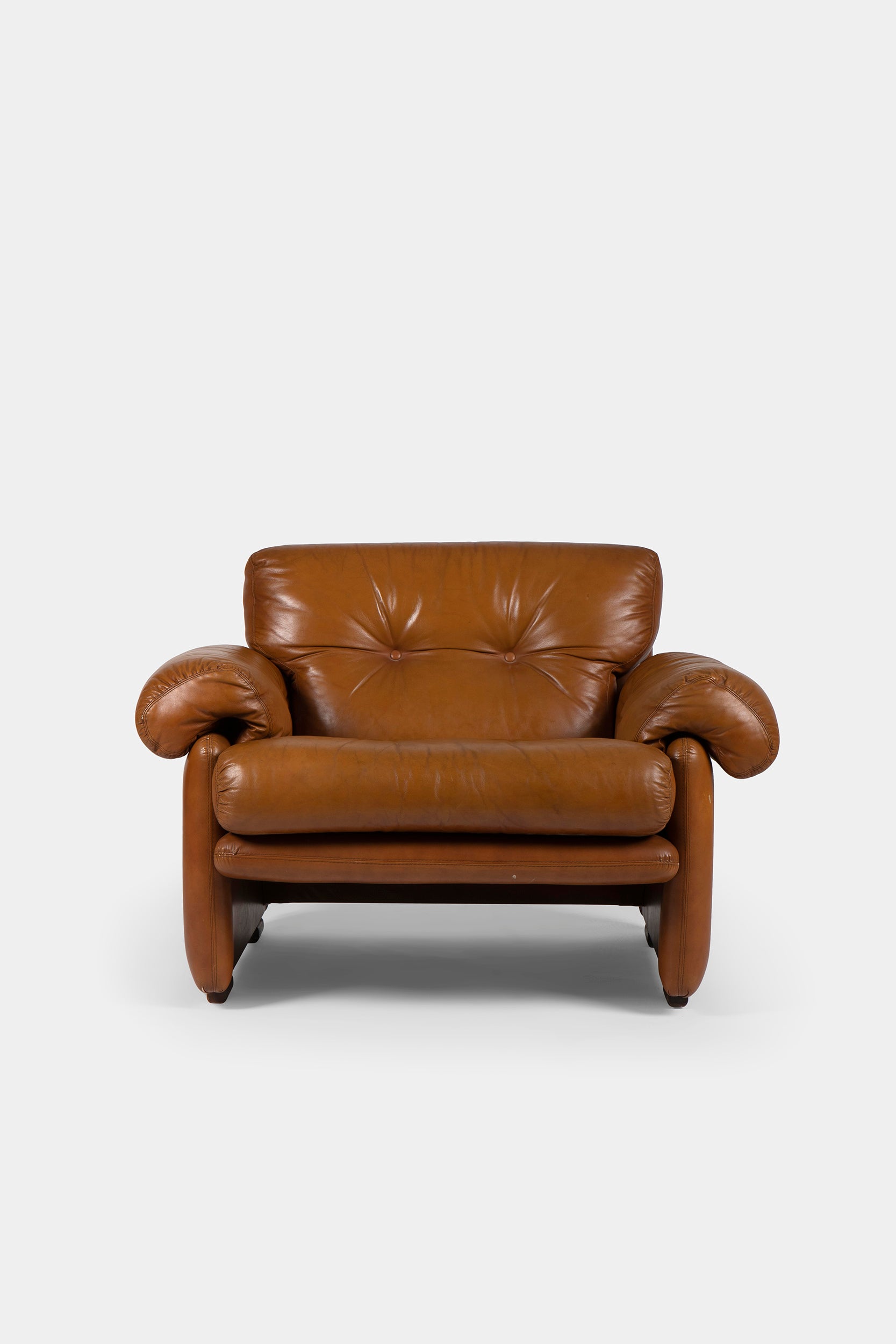 Tobia Scarpa leather armchair set for C&B Italia, Italy, 70s