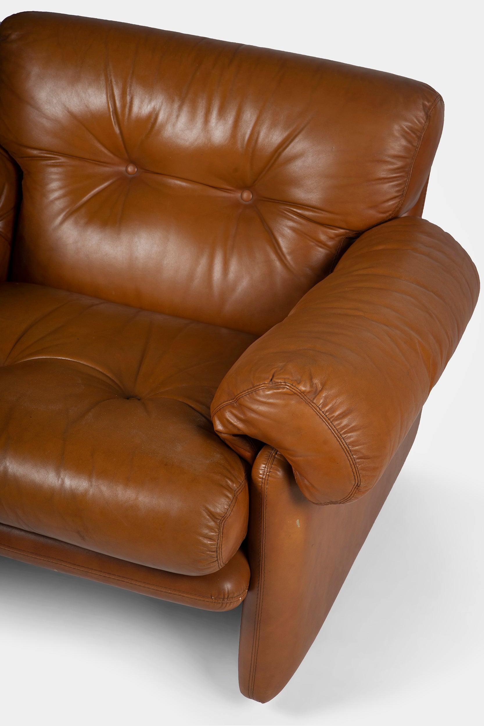 Tobia Scarpa leather armchair set for C&B Italia, Italy, 70s