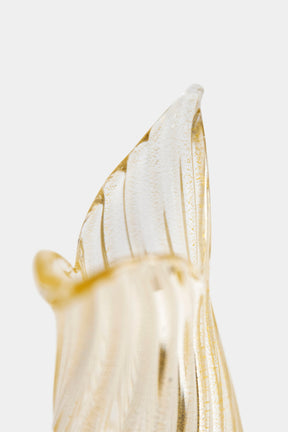 Glas Ercole Barovier Vase Goldeinschlüsse, 50er
