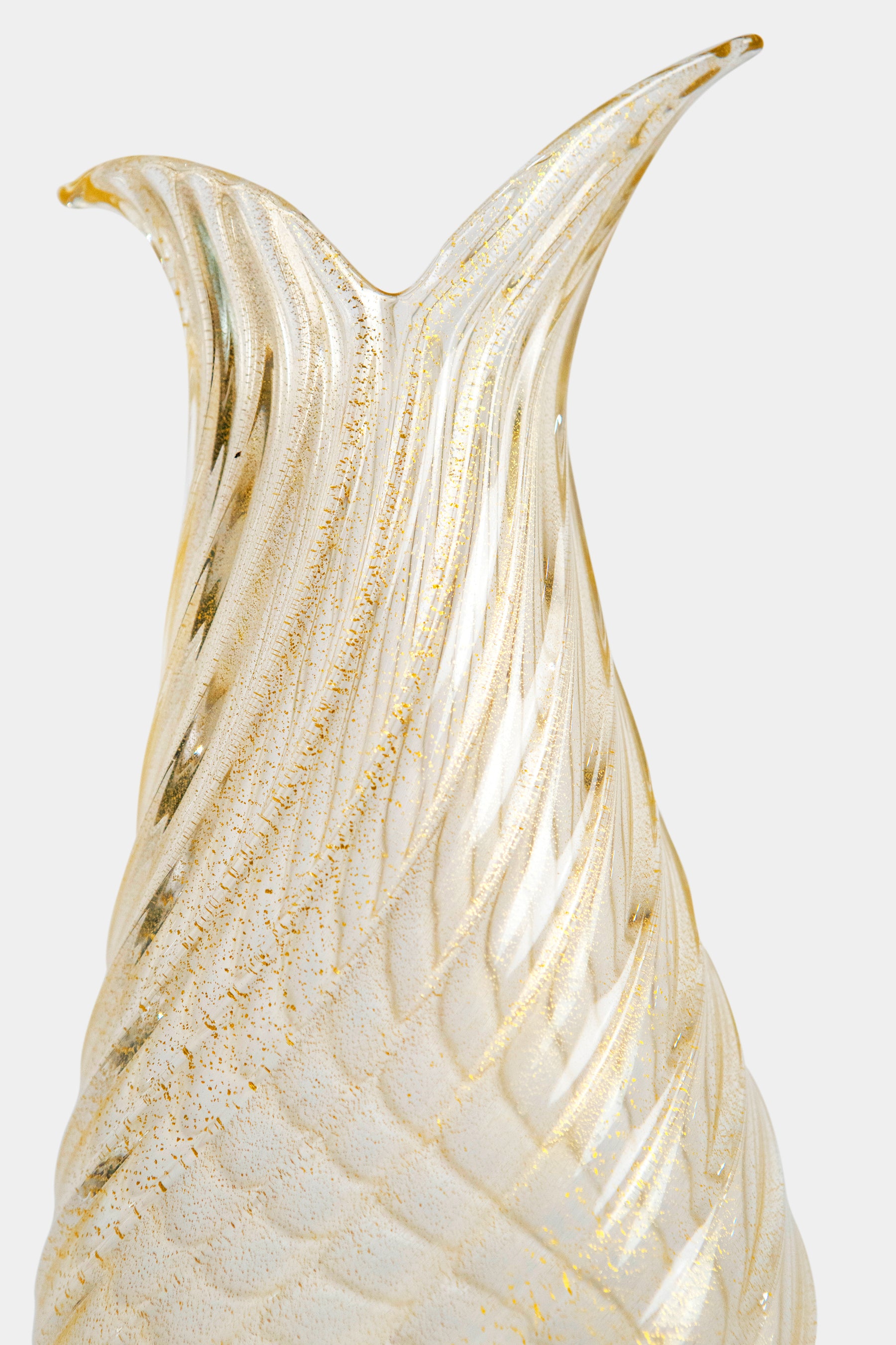 Glas Ercole Barovier Vase Goldeinschlüsse, 50er