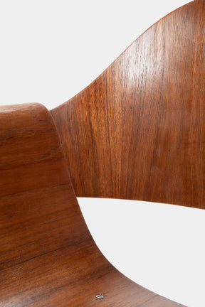 Carlo Ratti, Office Chair "Genziana", Rotatable, Industria Legni Curvati, Italy, 50s
