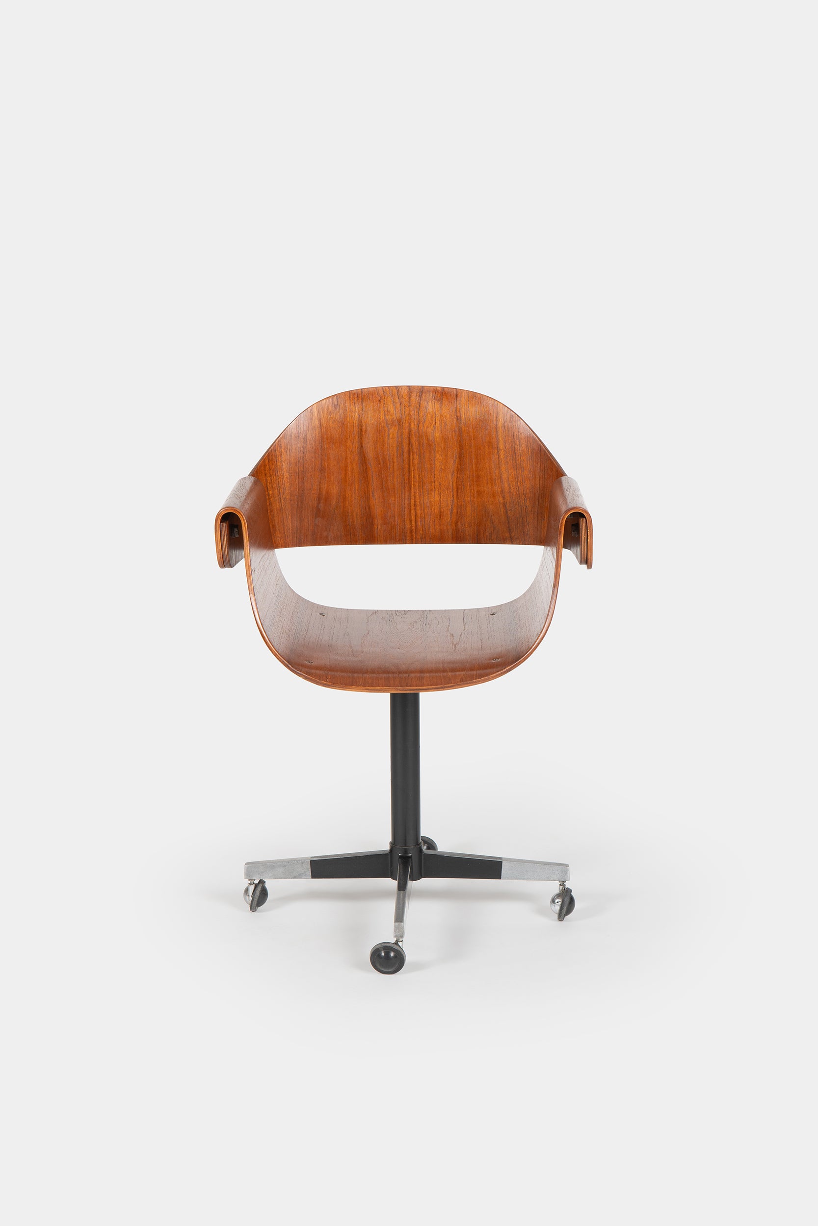 Carlo Ratti, Office Chair "Genziana", Rotatable, Industria Legni Curvati, Italy, 50s