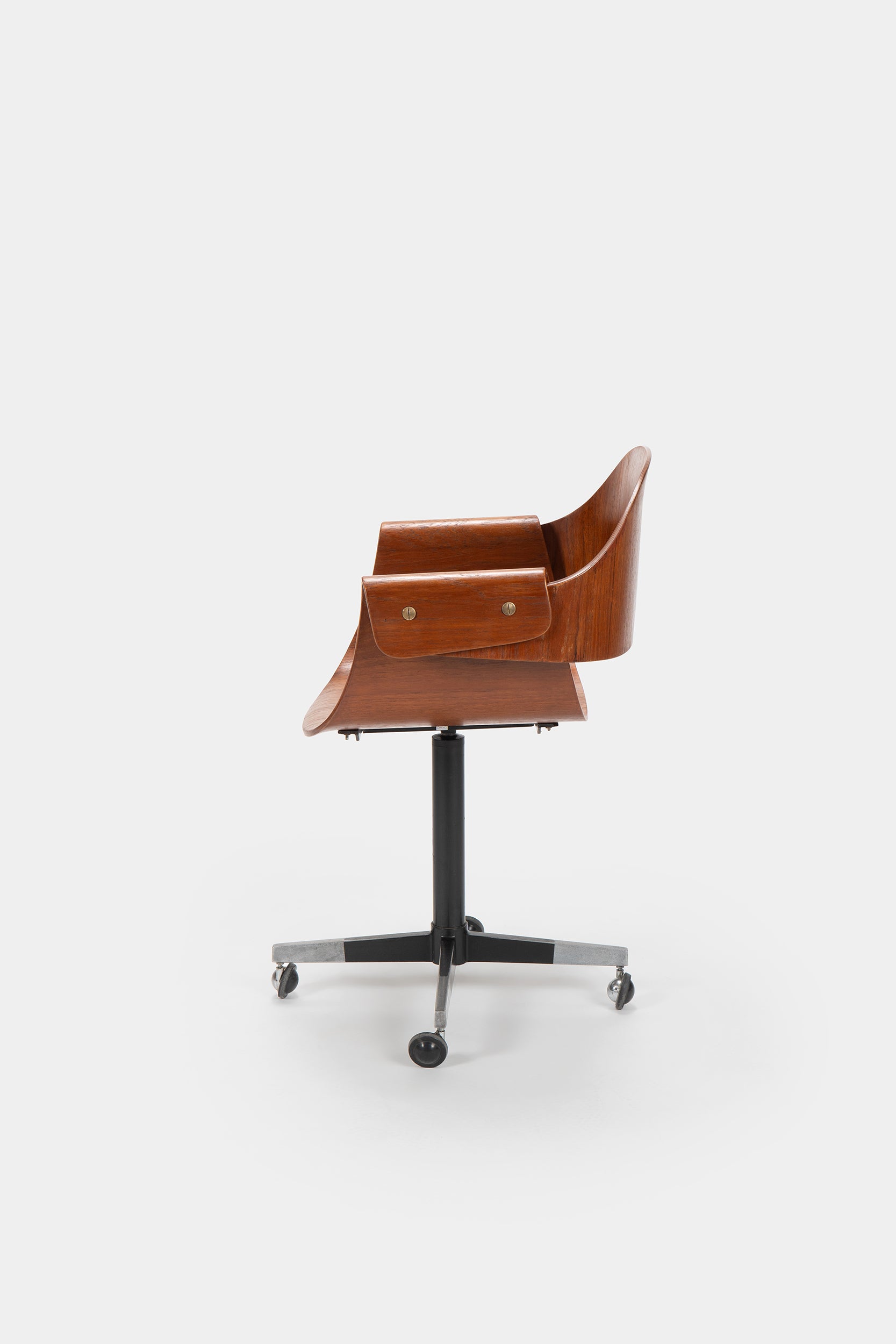 Carlo Ratti, Office Chair "Genziana", Rotatable, Industria Legni Curvati, Italy, 50s