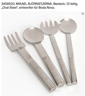 Mikael Björnstjerna, Salad Cutlery "Oval Steel", Sweden, 1971