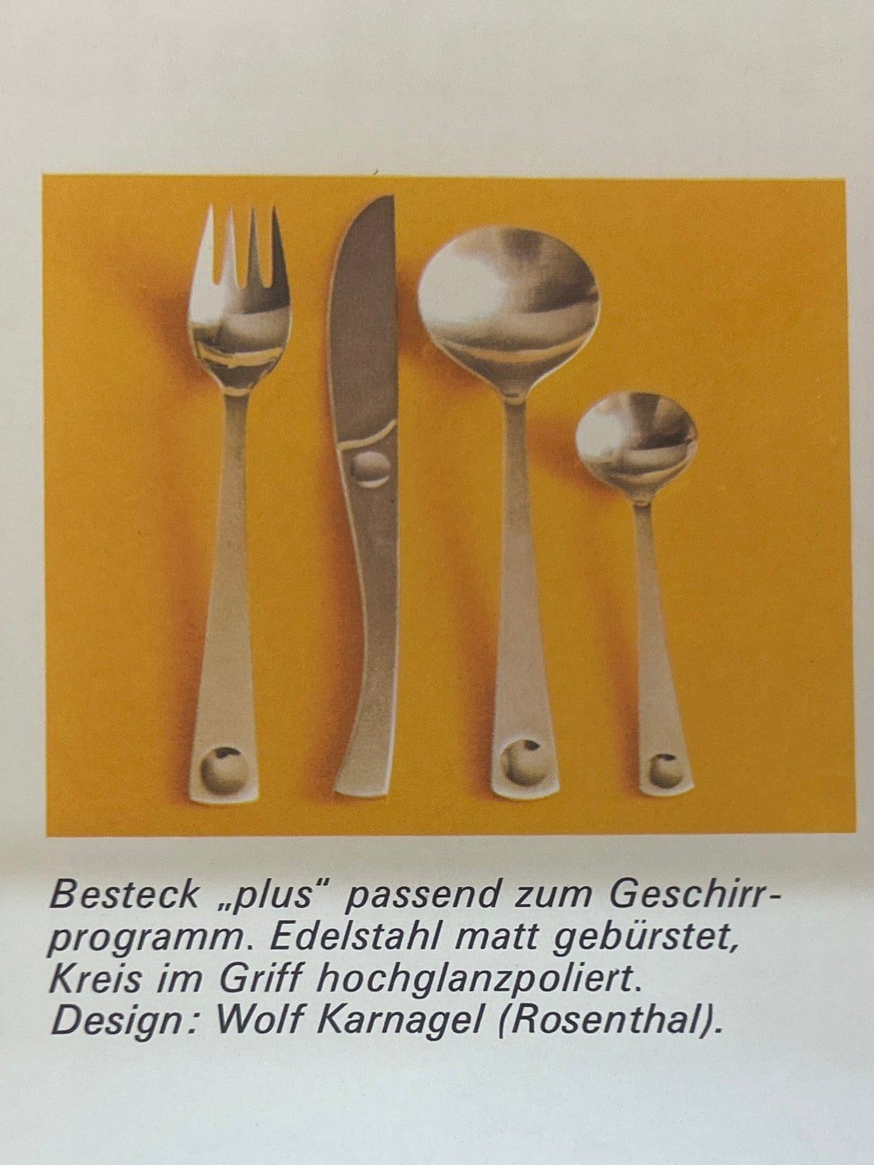 Wolf Karnagel, Rosenthal Besteckset „Plus“, Deutschland, 60er