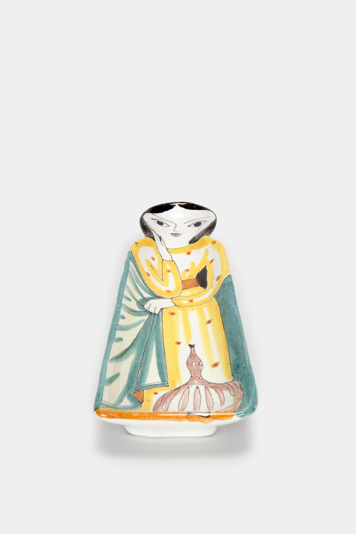 Diodoro Cossa, Keramikschale mit Figur, Italien, 50er