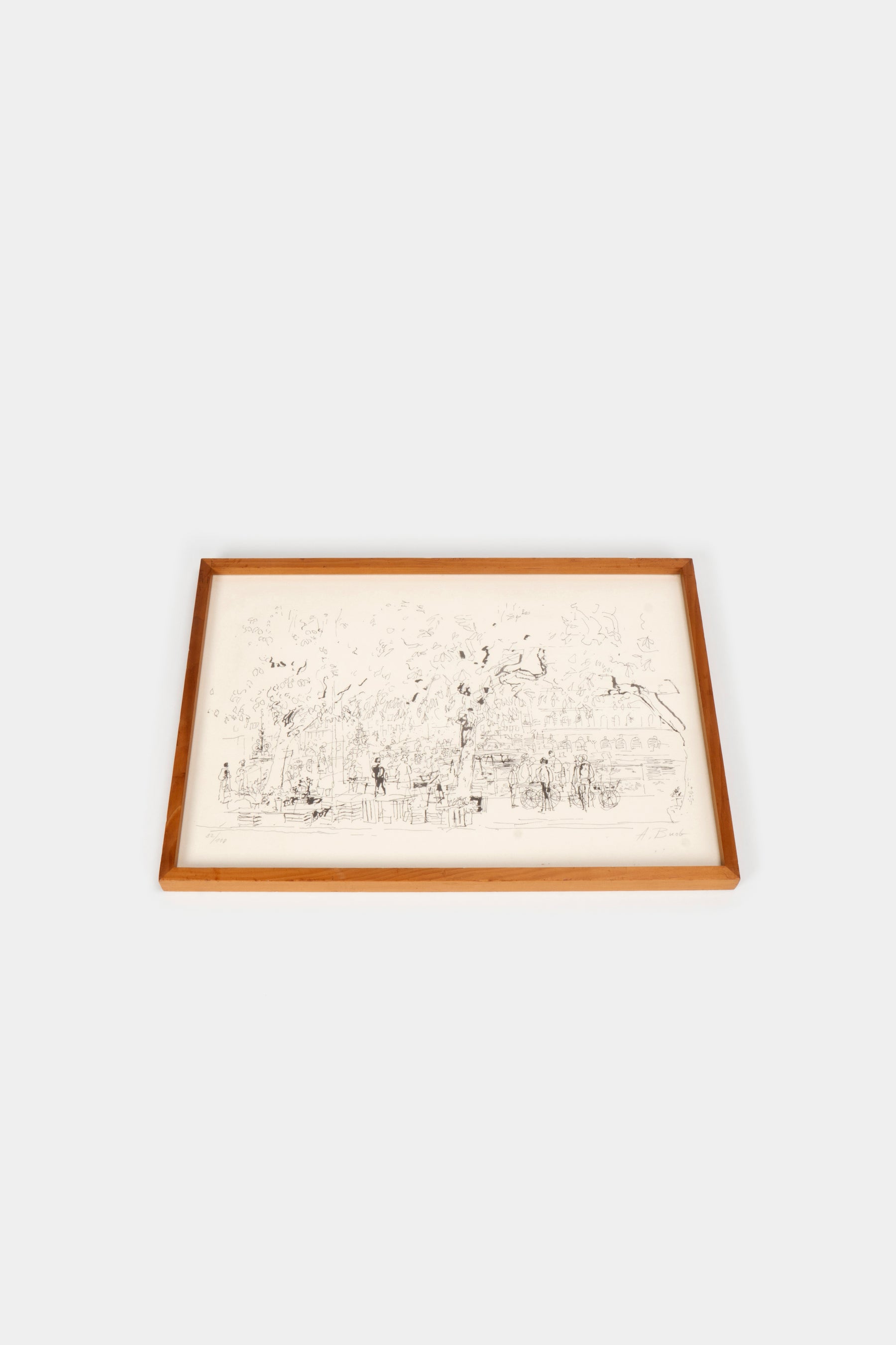 Anton Buob, Zeichnung Tinte, Schweiz, 50er