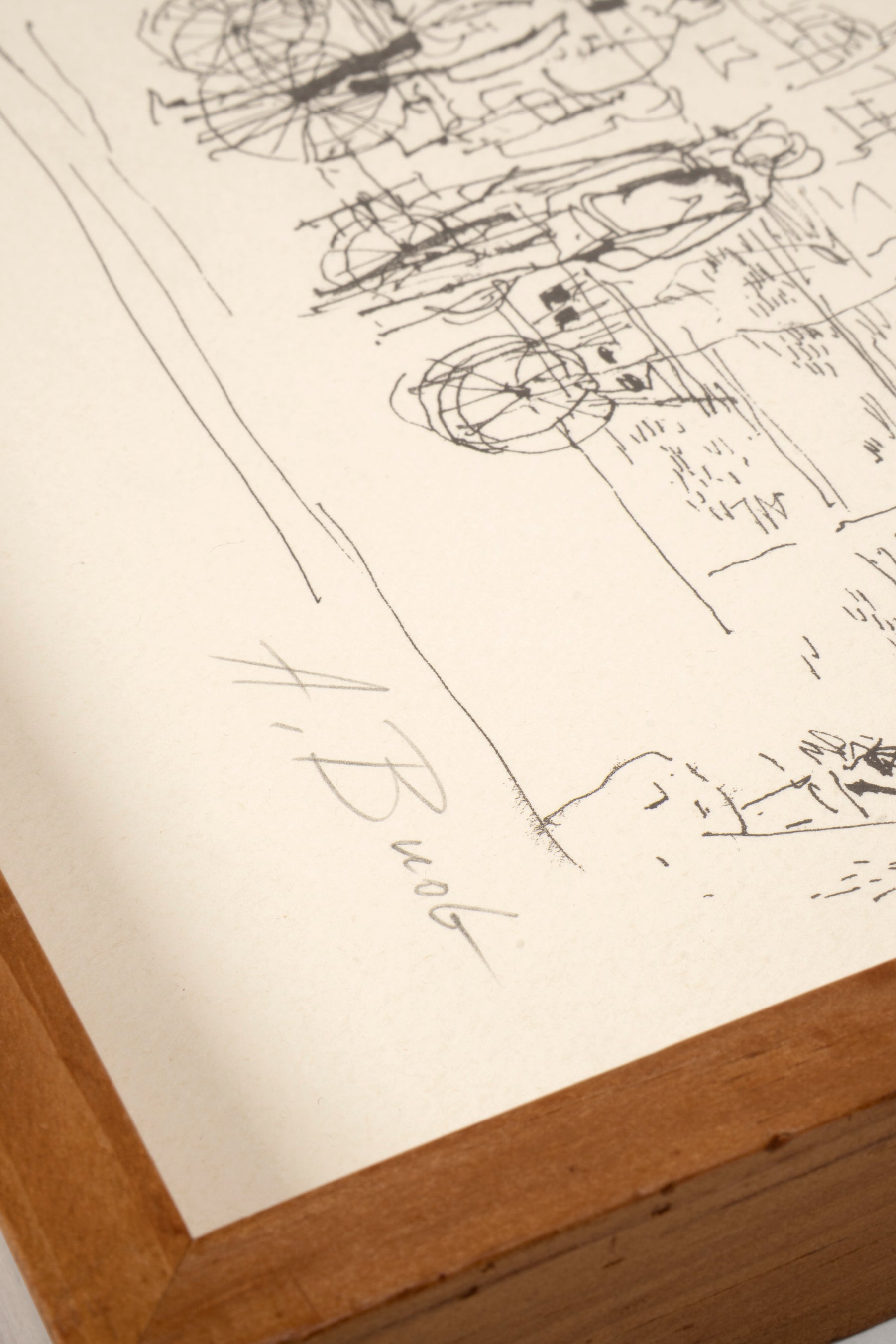 Anton Buob, Zeichnung Tinte, Schweiz, 50er