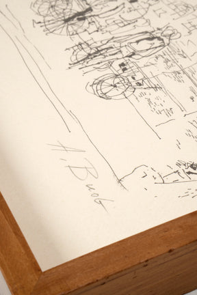 Anton Buob, Zeichnung Tinte, Schweiz, 50er