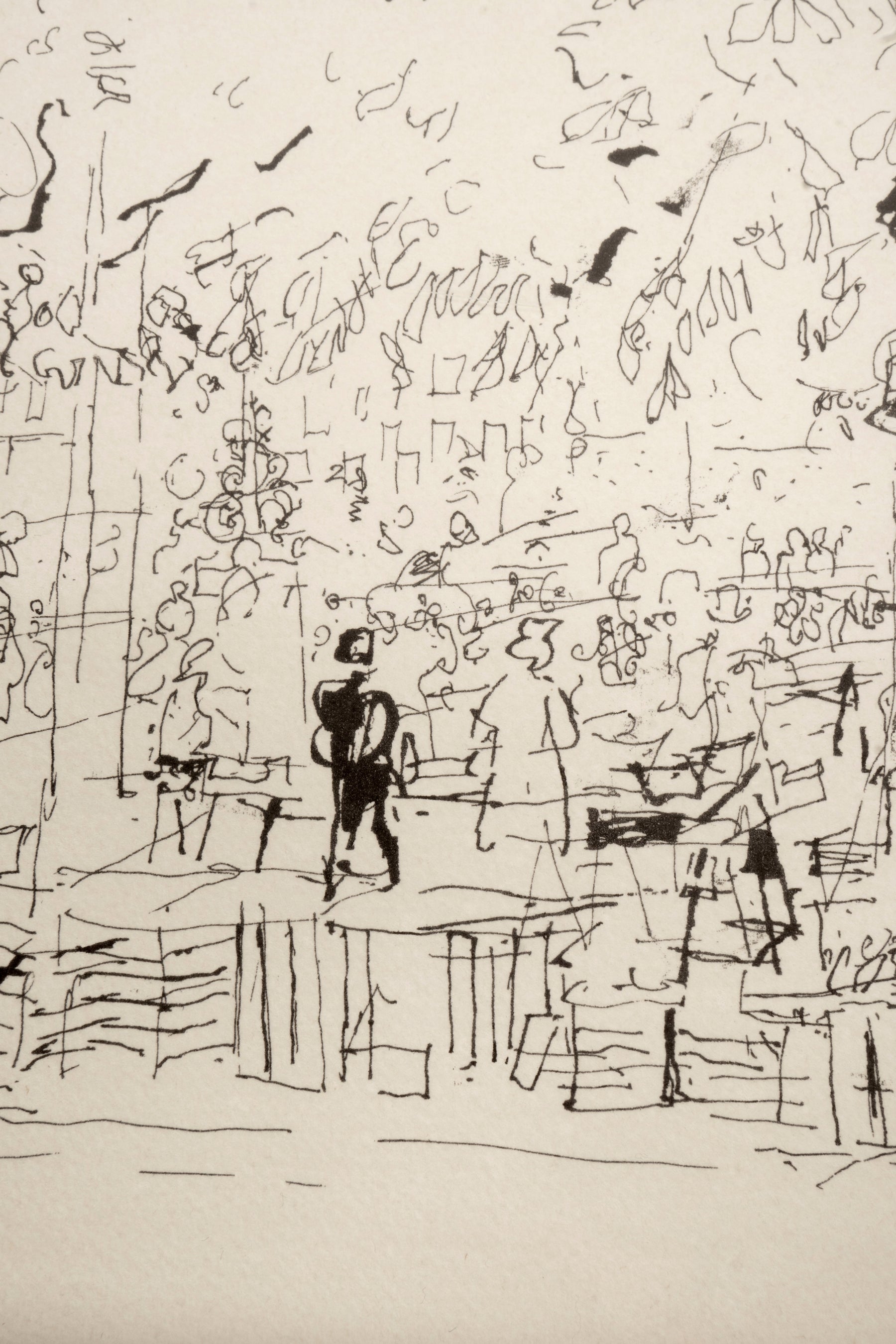 Anton Buob, Zeichnung Tinte, Schweiz, 50er