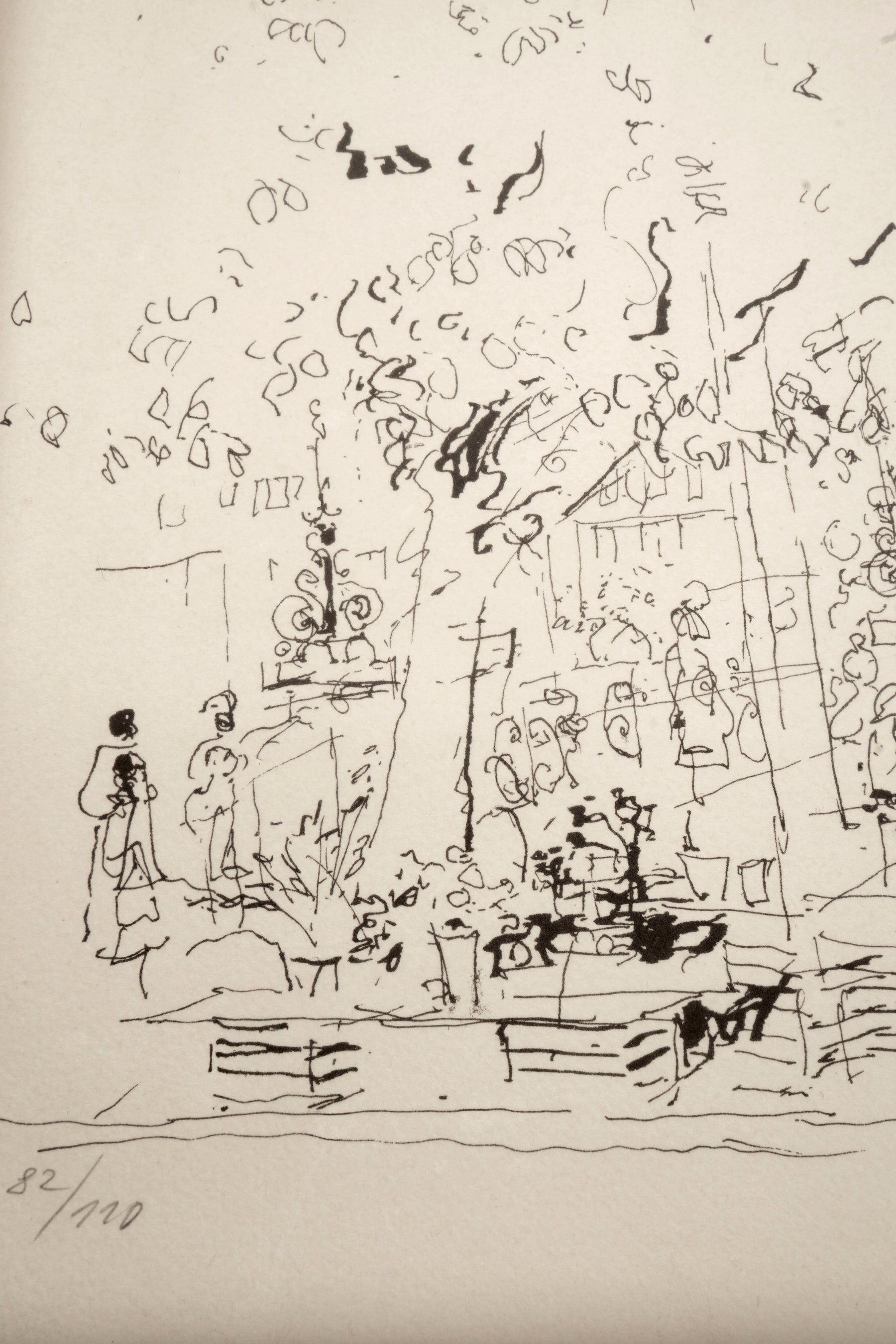 Anton Buob, Zeichnung Tinte, Schweiz, 50er