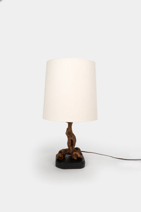 Wurzelholz Tischlampe, Frankreich, 30er