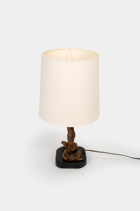 Wurzelholz Tischlampe, Frankreich, 30er
