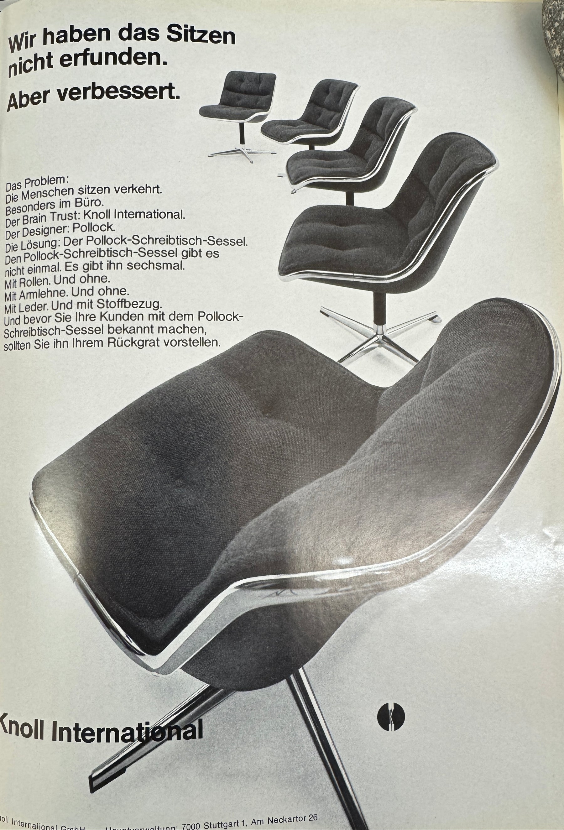 4er Set Charles Pollock, Executive Chairs, 12E1 Knoll, 60er