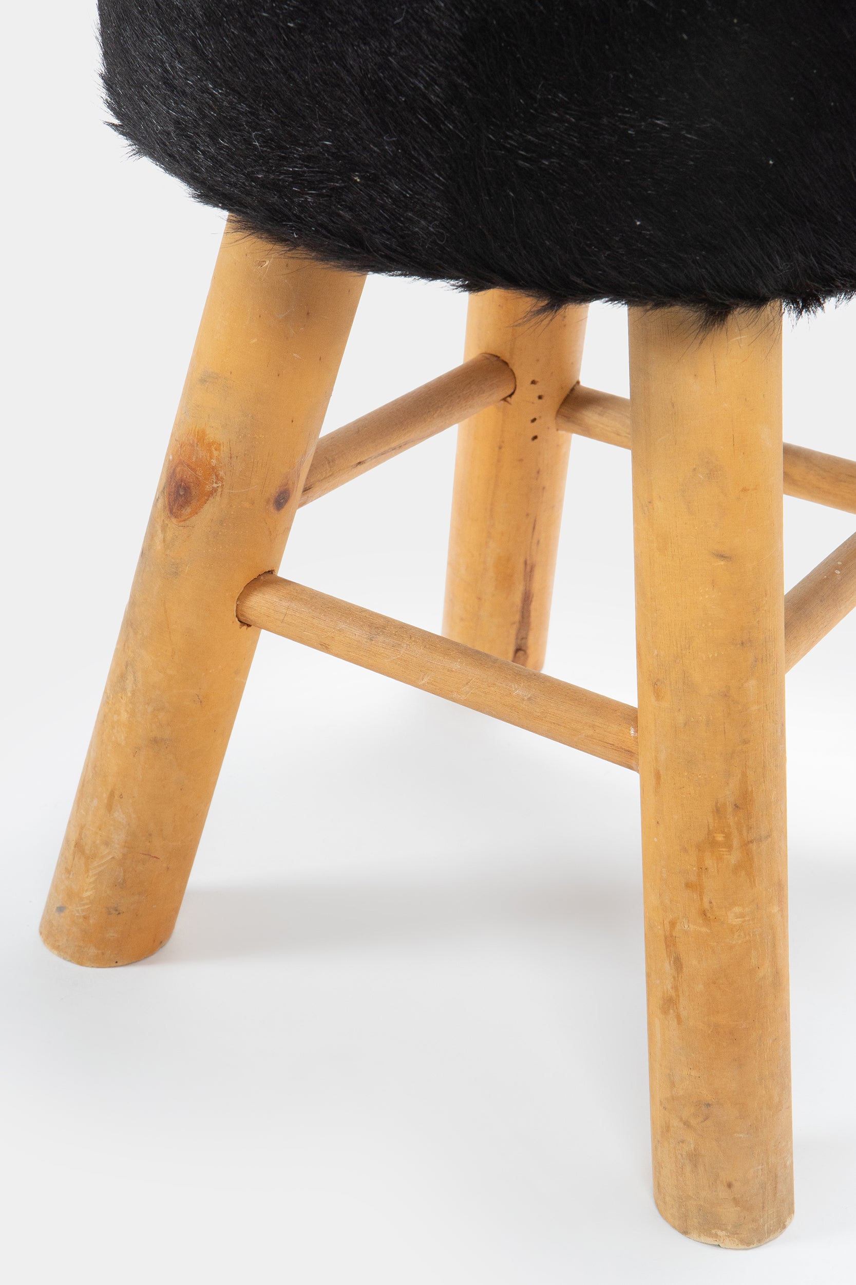 French small fur stool, 50s